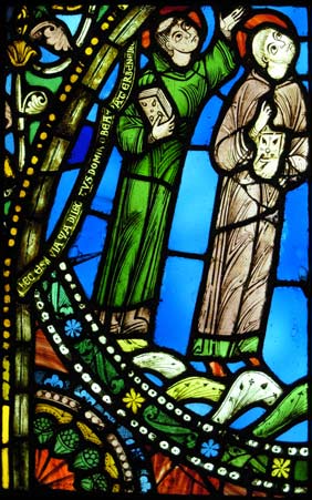 St. Benedict, in stained glass.